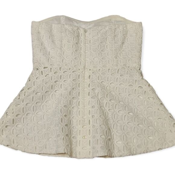 J.Crew JCrew White Eyelet Strapless Summer Top Size 00 - Picture 5 of 7